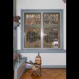 Allframe achterzetraam in kleur, achter glas in lood, slank profiel, duurzaam houten kozijn op maat